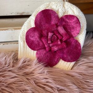 Fuchsia Flower Beanie
